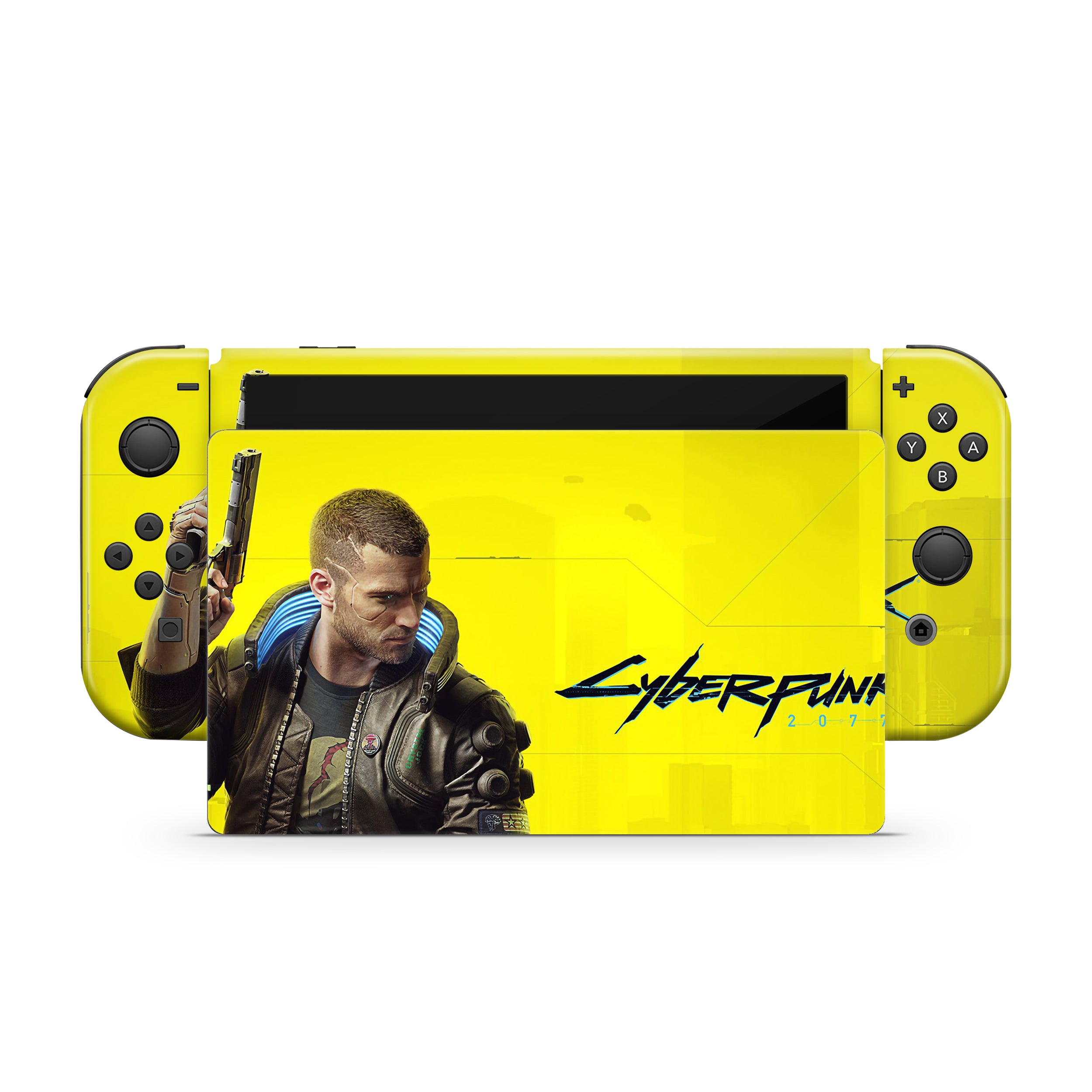 Neon Dystopia v1 Nintendo Switch OLED Skin - Video Game-inspired design