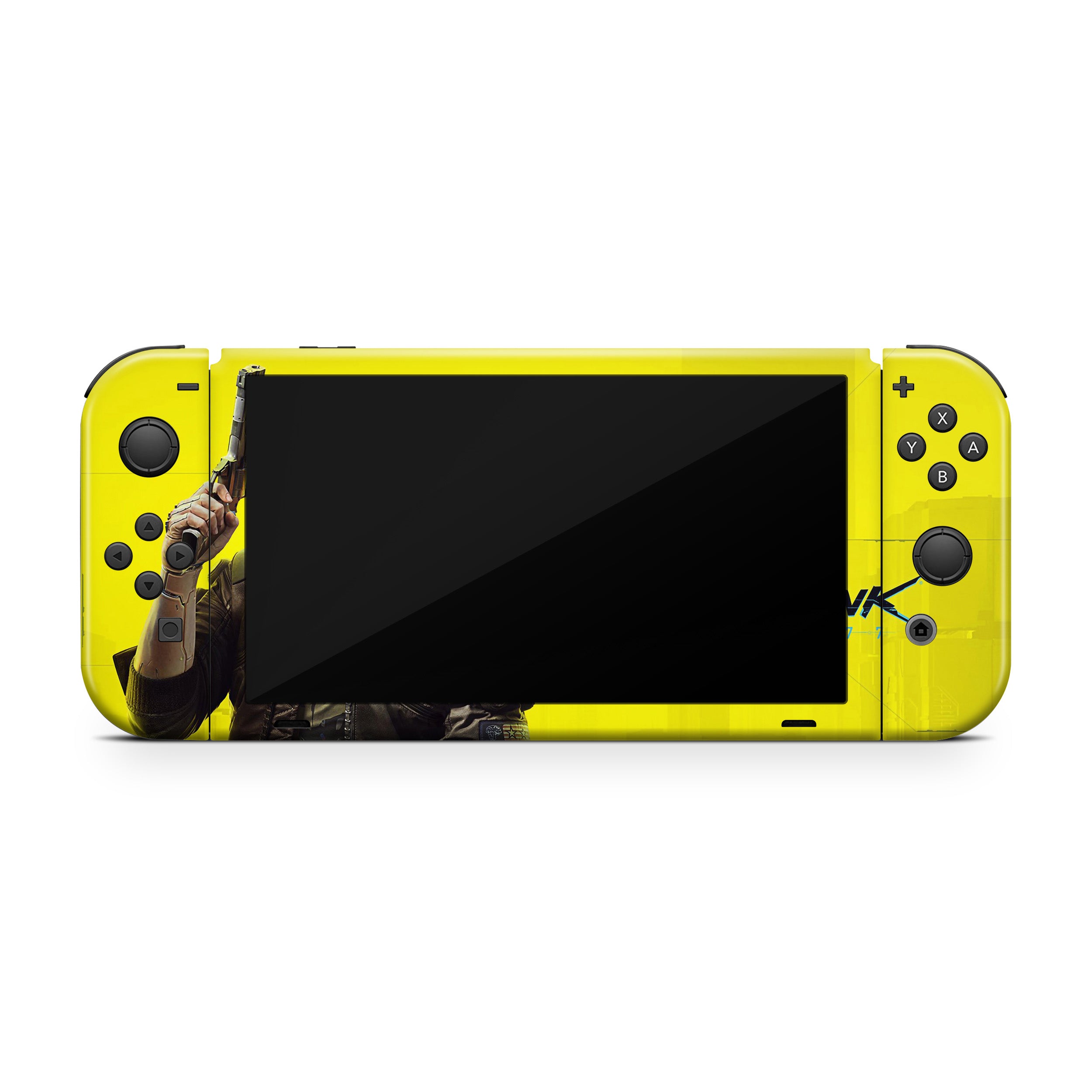 Neon Dystopia v1 Nintendo Switch OLED Skin - Video Game-inspired design