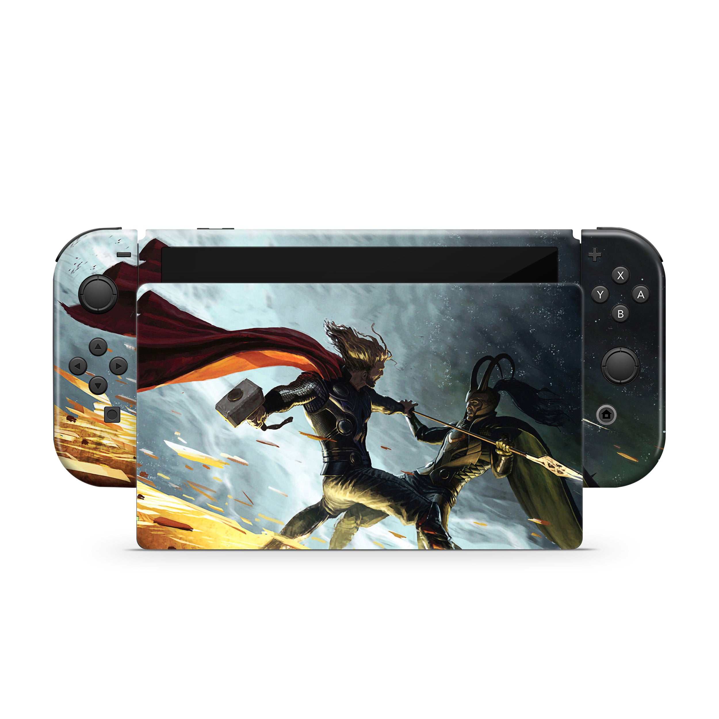 Thunder God v7 Nintendo Switch OLED Skin - Comics-inspired design
