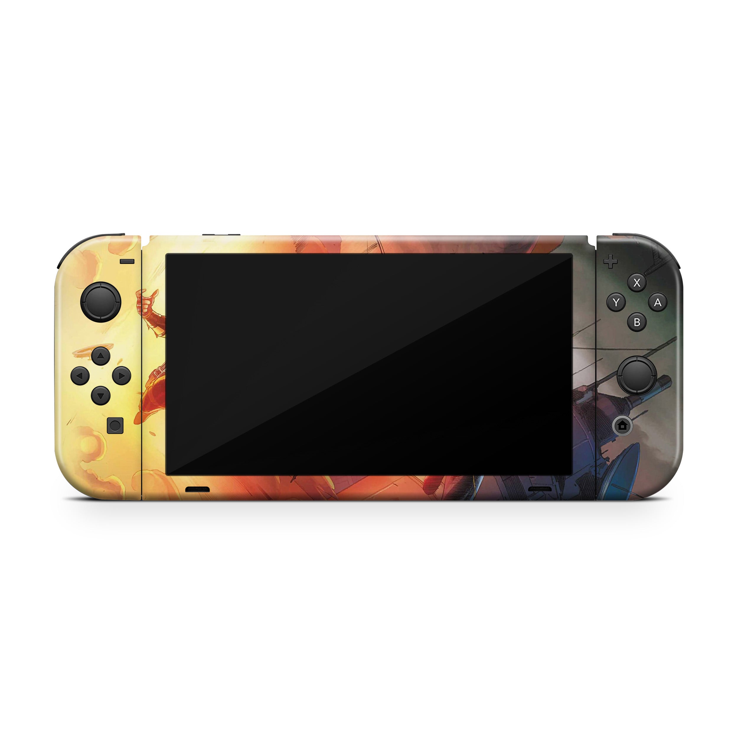 Optical Blast v3 Nintendo Switch OLED Skin - Comics-inspired design