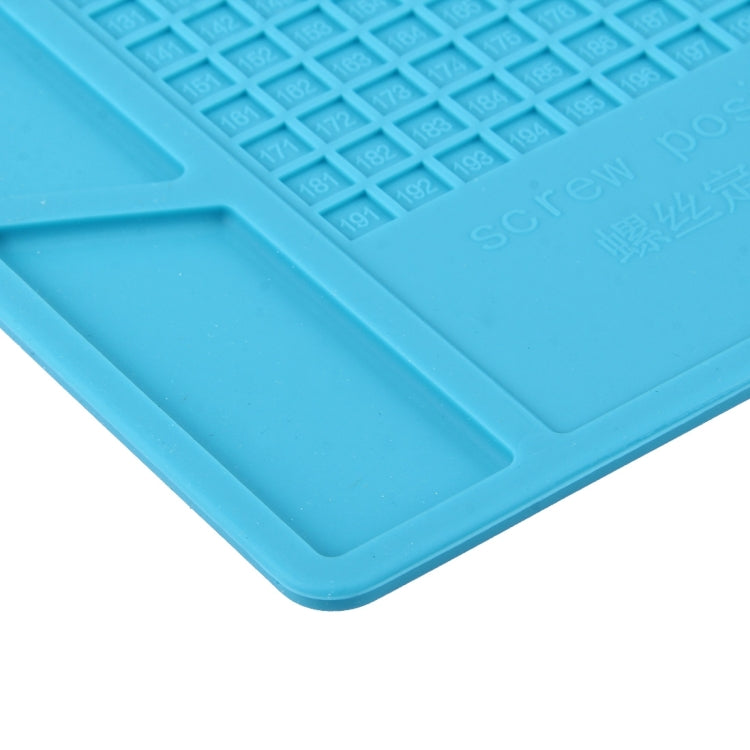 Maintenance Platform High Temperature Heat-resistant Repair Insulation Pad Silicone Mats with Screws Position, Size: 35cm x 25cm(Blue)