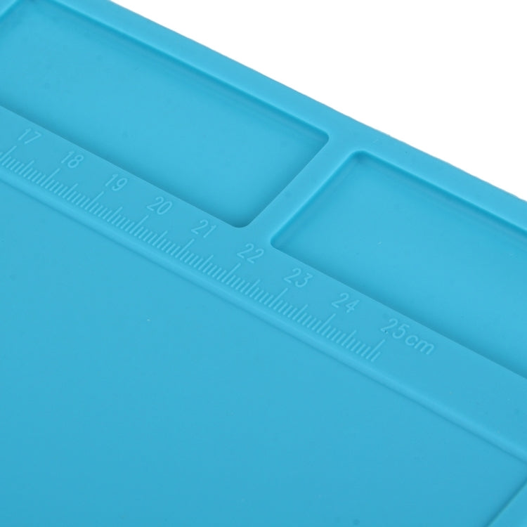 Maintenance Platform High Temperature Heat-resistant Repair Insulation Pad Silicone Mats with Screws Position, Size: 35cm x 25cm(Blue)