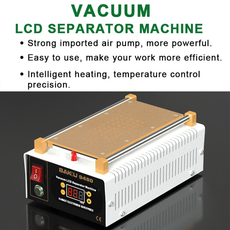 BAKU BK-948D 500W Vacuum Anti-static LCD Touch Panel Separator Machine, AC 220V EU Plug