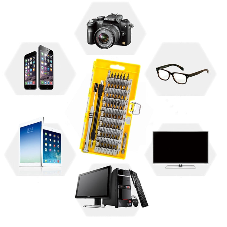 60 in 1 S2 Tool Steel Precision Screwdriver Nutdriver Bit Repair Tools Kit(Yellow)