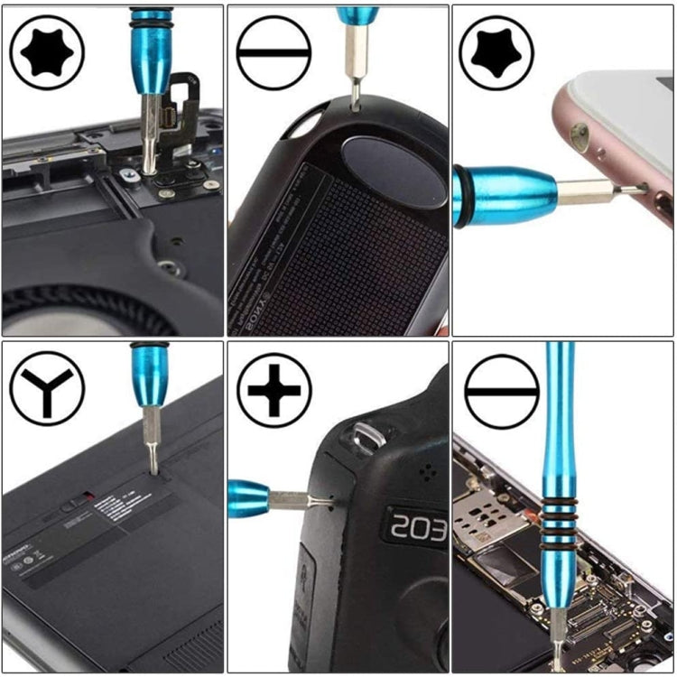 110 in 1 Watch Mobile Phone Disassembly Maintenance Tool Multi-function Chrome Vanadium Steel Screwdriver Set(Blue)