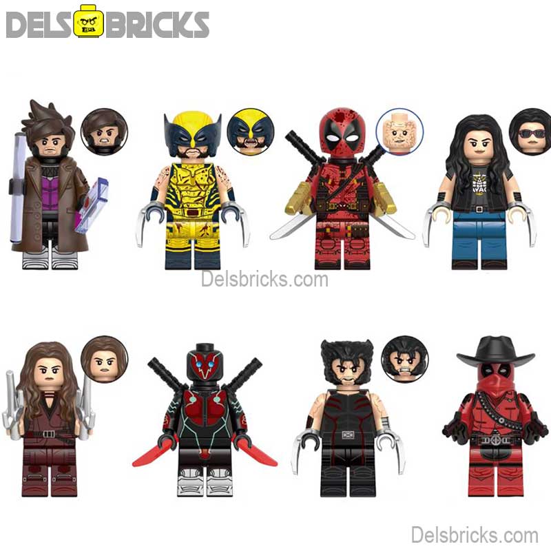 Deadpool Wolverine Movie Set of Lego Minifigures Custom Toys