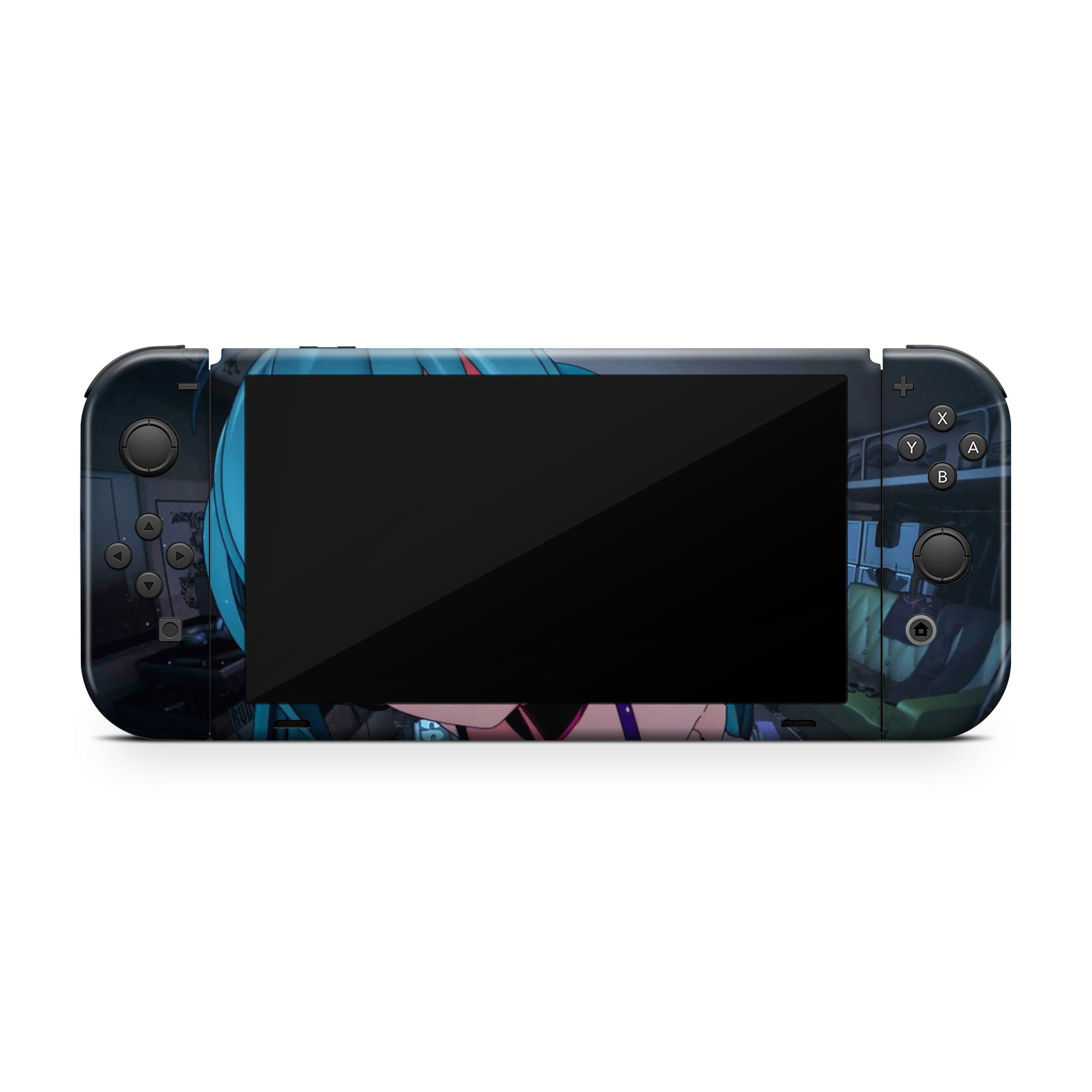 Blue Heroine v1 Nintendo Switch OLED Skin - Anime-inspired design