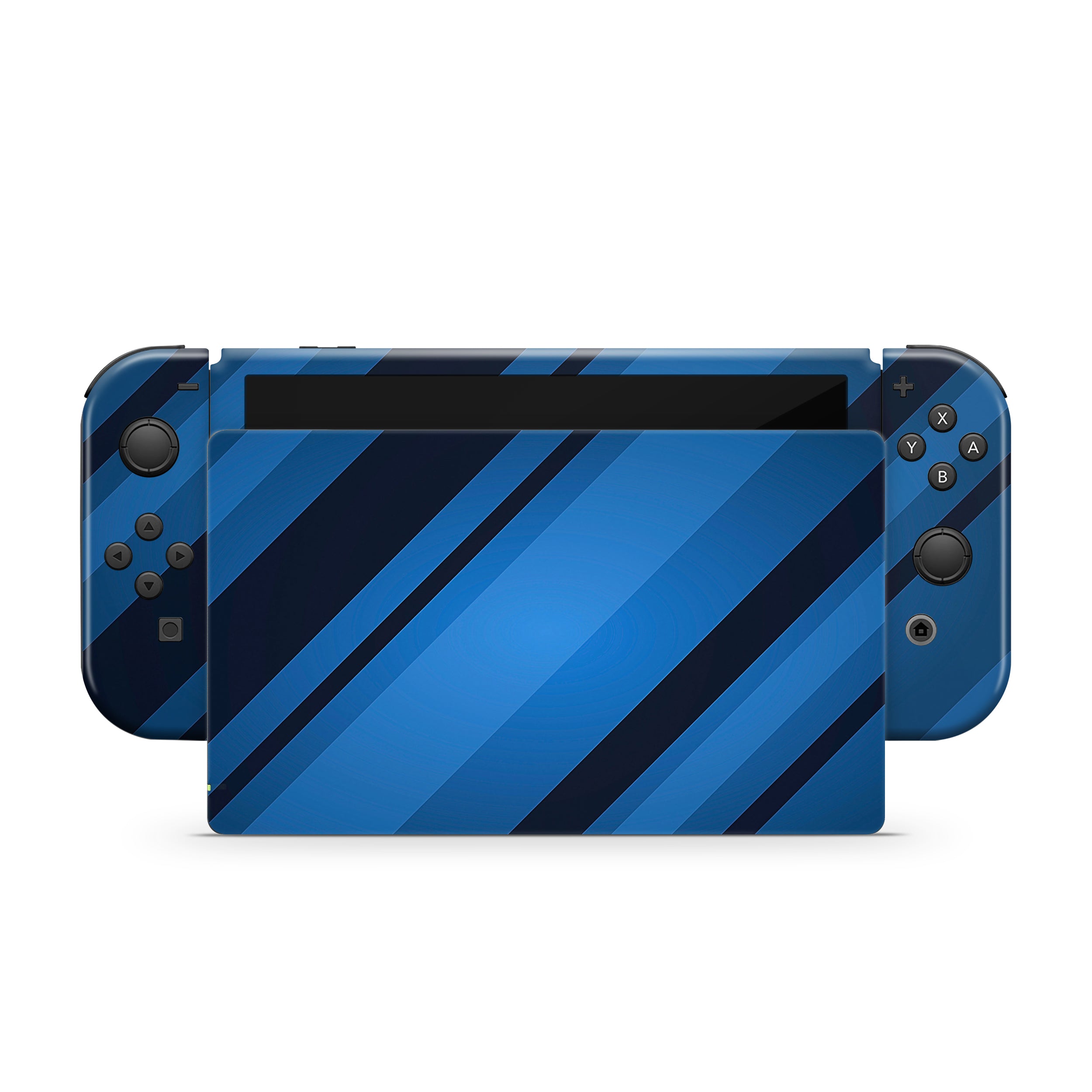 Blue Streaks v1 Nintendo Switch OLED Skin - Abstract-inspired design