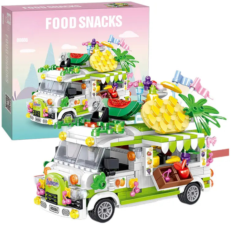 Fruit Cart Food Truck Building Block toys Minifigures Food Trucks Fun for All over 500 Pieces
