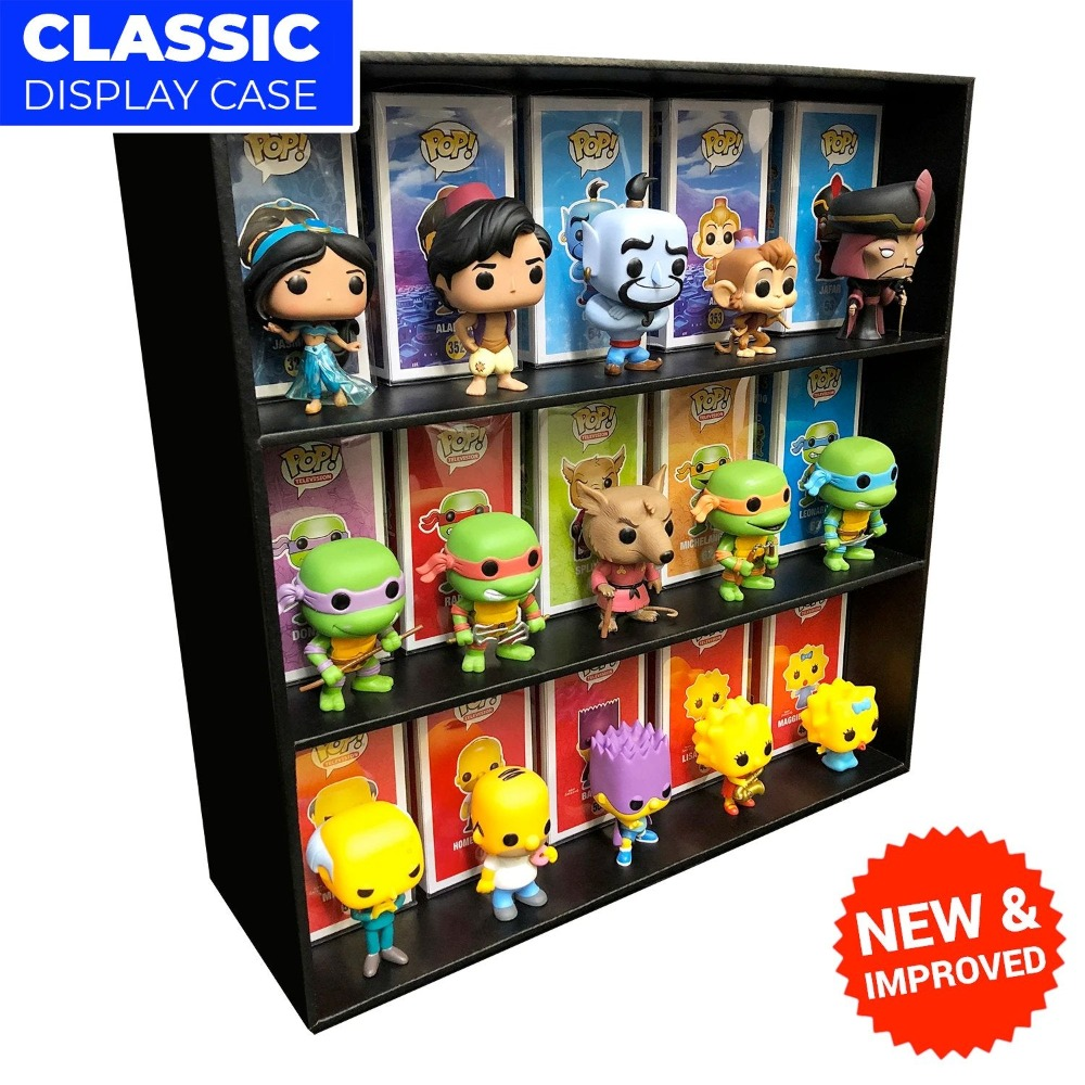 CLASSIC BLACK - Display Case for Funko Pops, Wall Mountable & Stackable Toy Shelf (Cardboard)