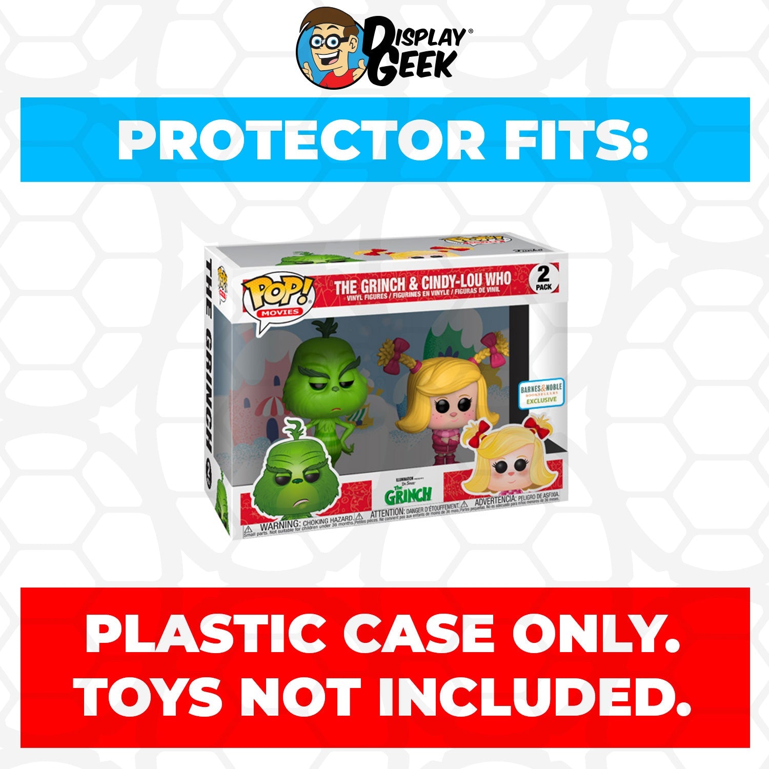 Pop Protector for 2 Pack The Grinch & Cindy-Lou Who Funko Pop