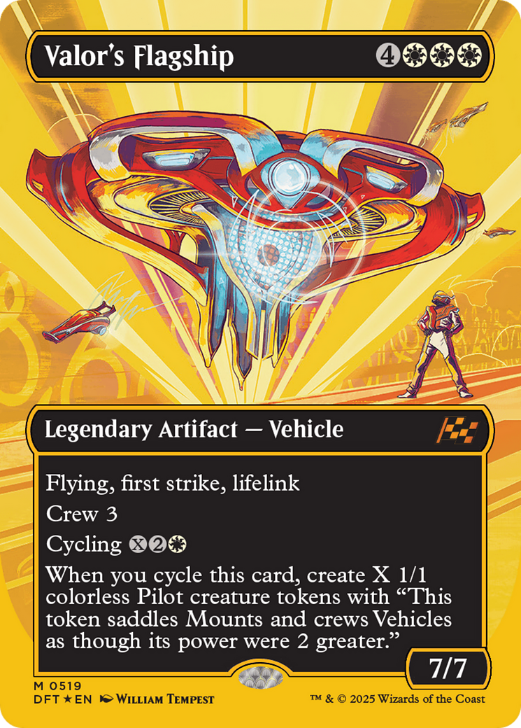Valor's Flagship (DFT-519) - Aetherdrift (Borderless) Foil