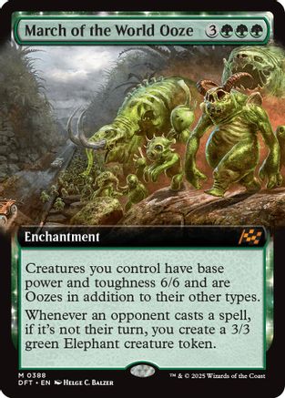 March of the World Ooze (DFT-388) - Aetherdrift: (enchantment, Extended Art)