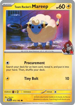 Team Rocket's Mareep 072 - SV10 Destined Rivals Reverse Holofoil