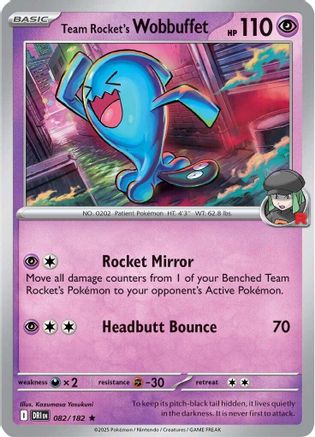 Team Rocket's Wobbuffet 082 - SV10 Destined Rivals Holofoil