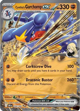 Cynthia's Garchomp ex 104/182 - SV10 Destined Rivals Holofoil