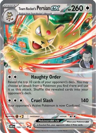 Team Rocket's Persian ex 150/182 - SV10 Destined Rivals Holofoil