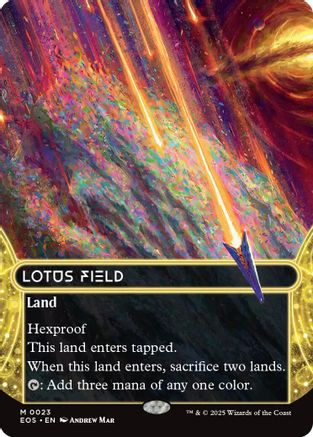 Lotus Field (0023) (Borderless) (EOS-023) - Edge of Eternities: Stellar Sights Foil