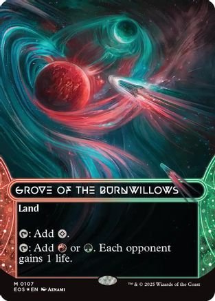 Grove of the Burnwillows (0107) (Borderless) (Galaxy Foil) (EOS-107) - Edge of Eternities: Stellar Sights Foil