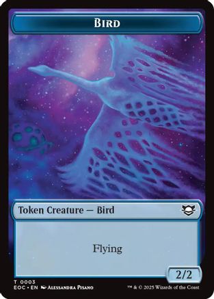 Bird // Golem (0012) Double-Sided Token (EOC-3 // 12) - Commander: Edge of Eternities