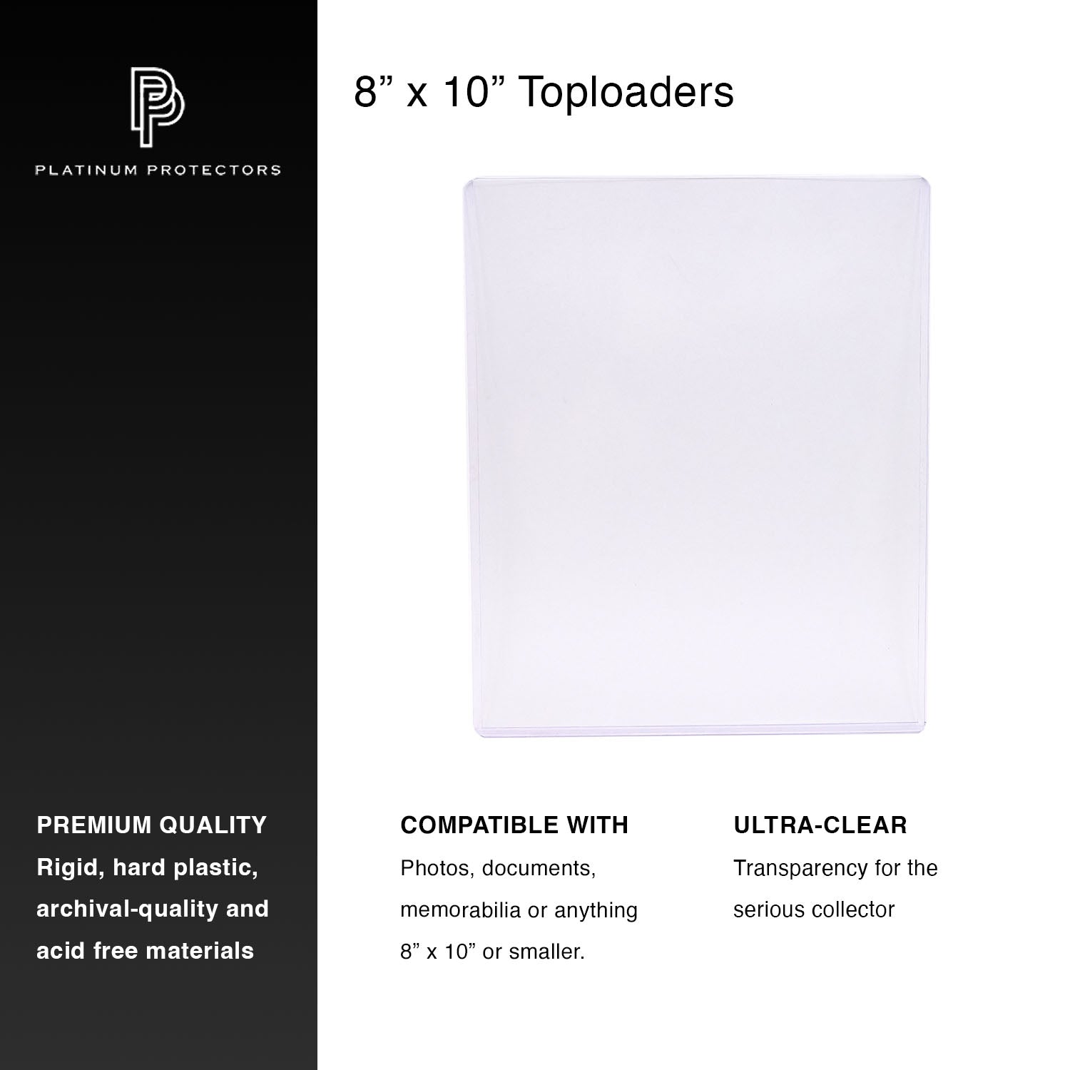 Platinum Protectors Premium 8" x 10" Photo Toploaders