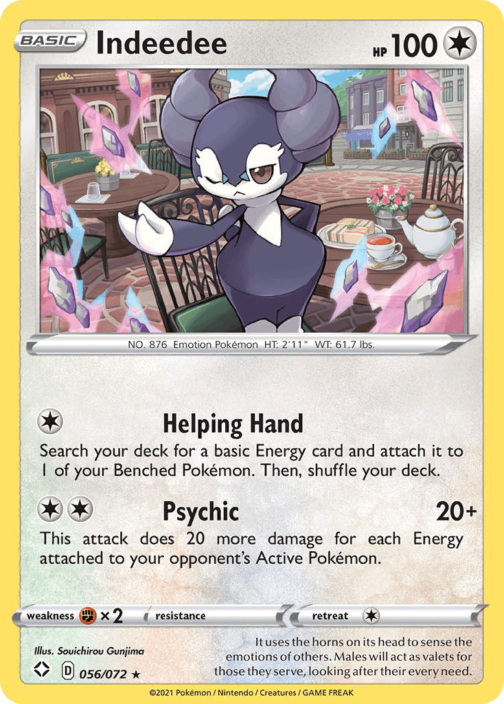 Indeedee (056/072) (Theme Deck Exclusive) [Sword & Shield: Shining Fates]