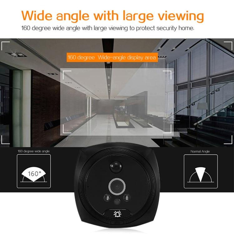 N7 4.5 inch Screen 1080P HD Night Vision Motion Detection Smart Cat Eye Video Doorbell (Black)