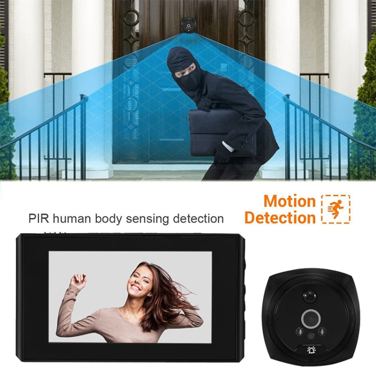 N7 4.5 inch Screen 1080P HD Night Vision Motion Detection Smart Cat Eye Video Doorbell (Black)