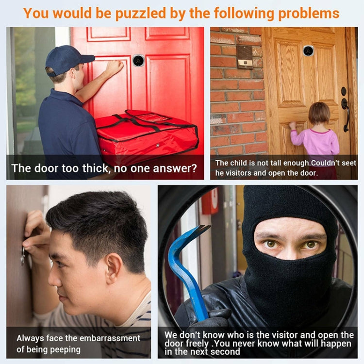 N7 4.5 inch Screen 1080P HD Night Vision Motion Detection Smart Cat Eye Video Doorbell (White)