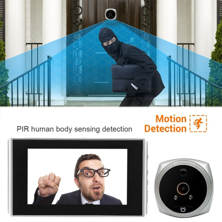 N7 4.5 inch Screen 1080P HD Night Vision Motion Detection Smart Cat Eye Video Doorbell (White)