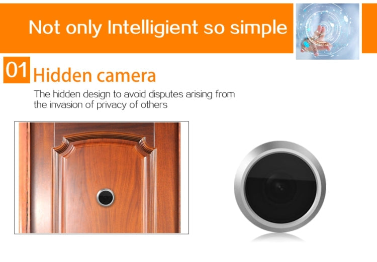 YB-30BH 3 inch Screen 1.0MP Security Camera Taking Picture Door Peephole, Support TF Card(Black)