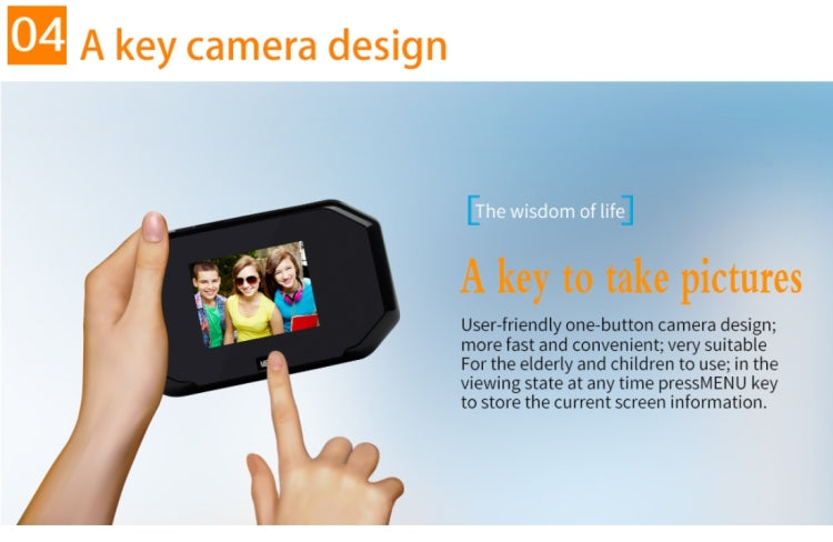 YB-30BH 3 inch Screen 1.0MP Security Camera Taking Picture Door Peephole, Support TF Card(Black)