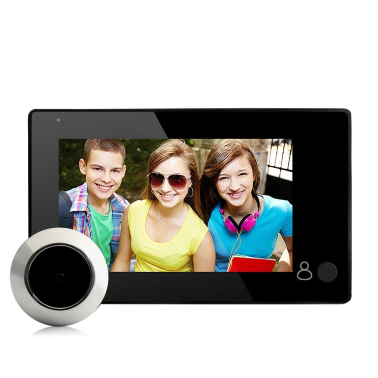 YB-43CH 4.3 inch Screen 1.0MP Security Camera Door Peephole with One-key to Watch Function(Black)