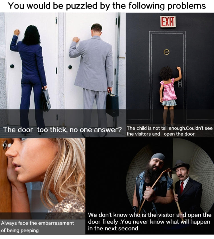 YB-43CH 4.3 inch Screen 1.0MP Security Camera Door Peephole with One-key to Watch Function(Black)