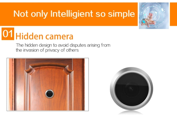YB-43CH 4.3 inch Screen 1.0MP Security Camera Door Peephole with One-key to Watch Function(Black)