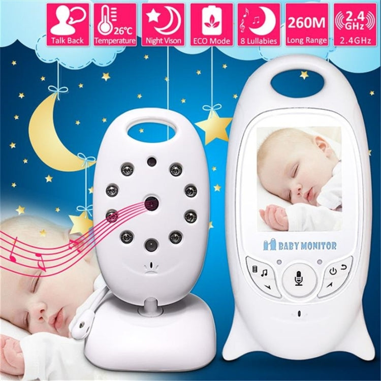 VB601 2.0 inch LCD Screen Hassle-Free Portable Baby Monitor, Support Two Way Talk Back, Night Vision(EU Plug)