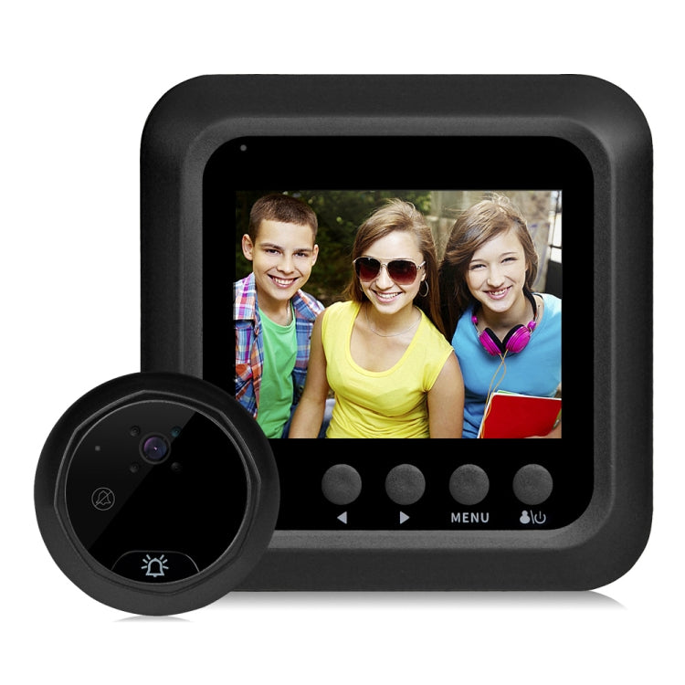 W5 2.4 inch Screen 2.0MP Security Camera No Disturb Peephole Viewer Doorbell, Support TF Card / Night Vision / Video Recording(Black)