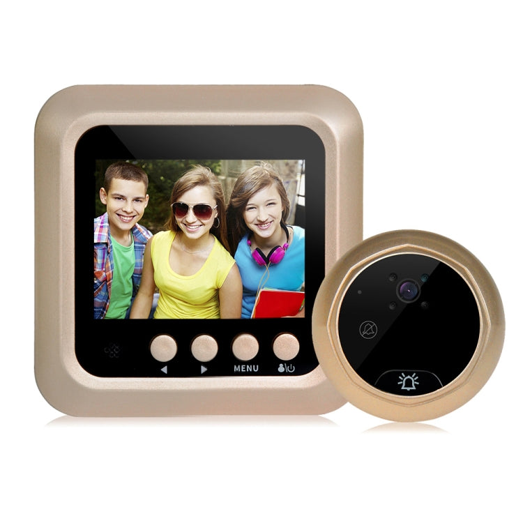 W5 2.4 inch Screen 2.0MP Security Camera No Disturb Peephole Viewer Doorbell, Support TF Card / Night Vision / Video Recording(Gold)