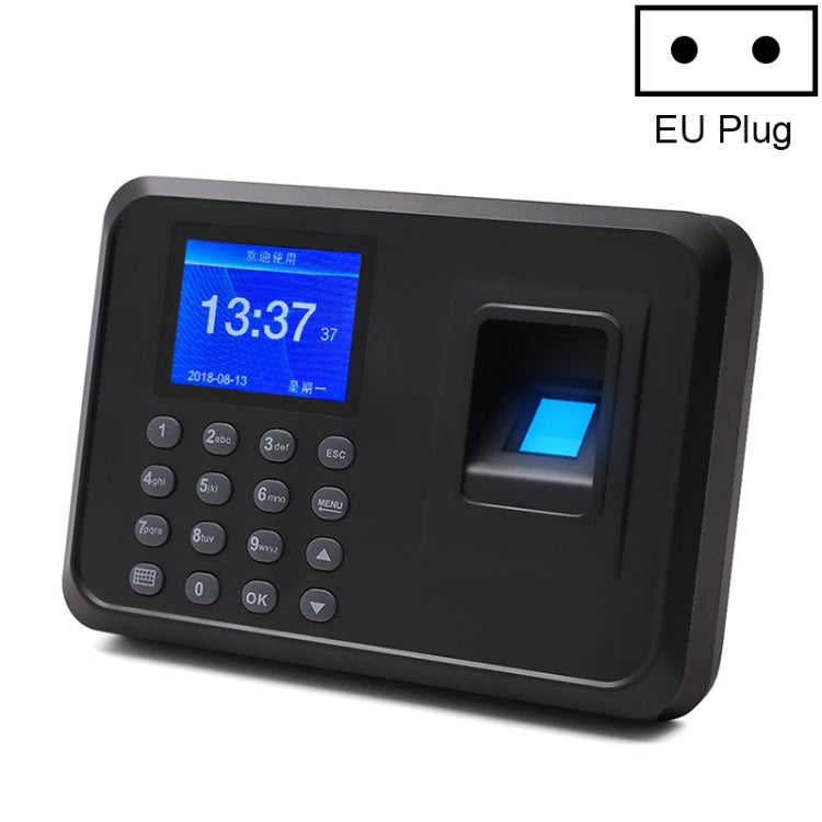 F01 Fingerprint Time Attendance Machine with 2.4 inch TFT Screen, EU Plug
