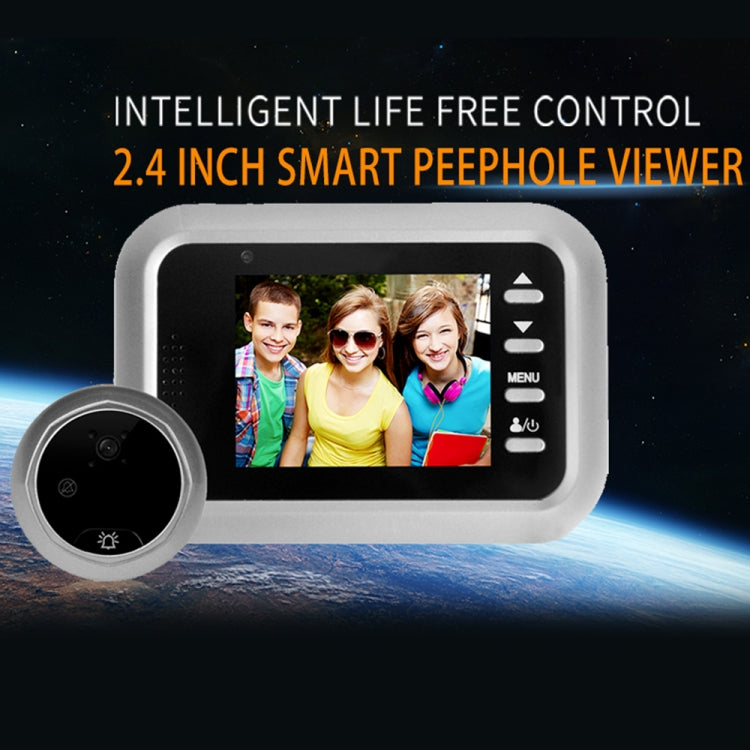 W8-S 2.4 inch Screen 2.0MP Security Camera No Disturb Peephole Viewer, Support TF Card(Silver)