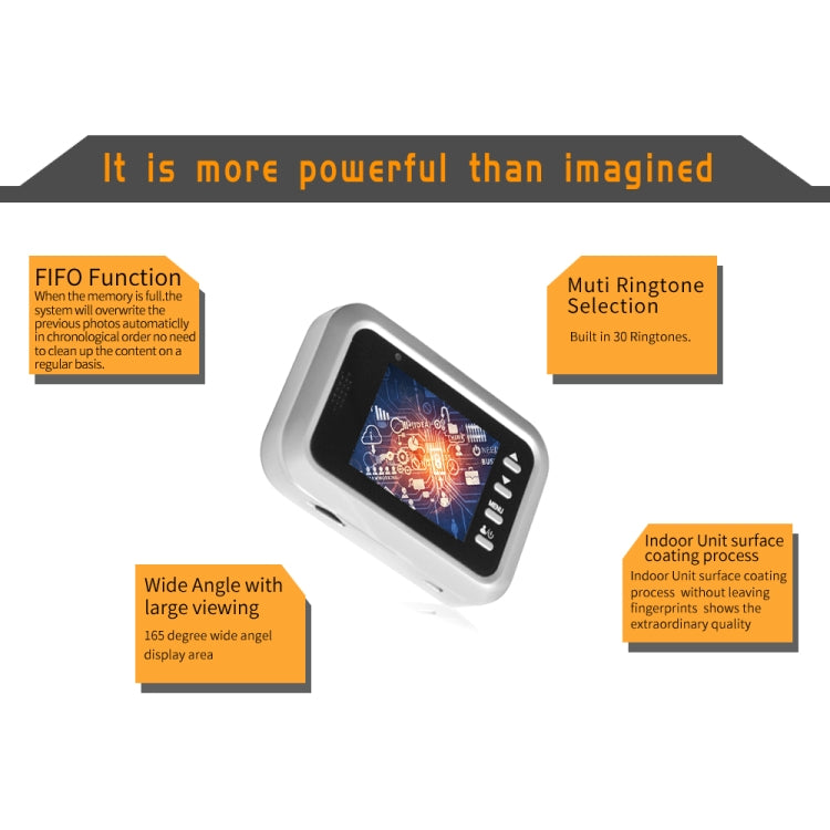 W8-S 2.4 inch Screen 2.0MP Security Camera No Disturb Peephole Viewer, Support TF Card(Silver)