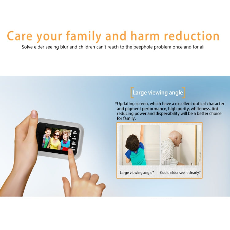 W8-S 2.4 inch Screen 2.0MP Security Camera No Disturb Peephole Viewer, Support TF Card(Silver)