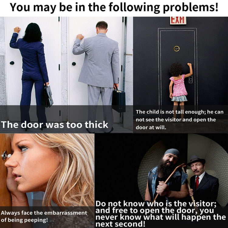 Danmini Q8 2.4 inch Color Screen 1.0MP Security Camera No Disturb Peephole Viewer, Support TF Card (32GB Max) / Night Vision / PIR Motion Detection(Gold)