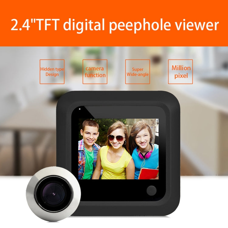X5 2.4 inch Screen 2.0MP Security Camera No Disturb Peephole Viewer, Support TF Card(Black)