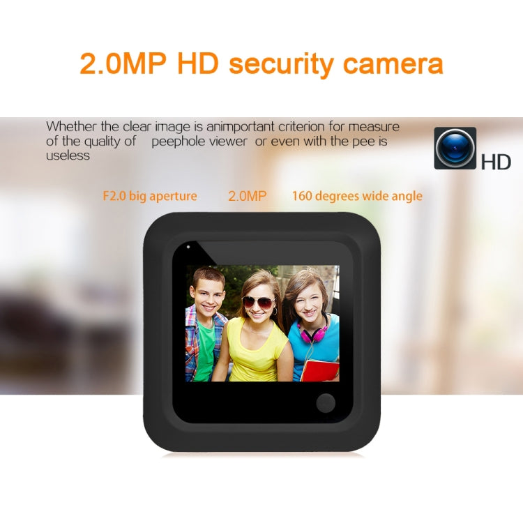 X5 2.4 inch Screen 2.0MP Security Camera No Disturb Peephole Viewer, Support TF Card(Black)