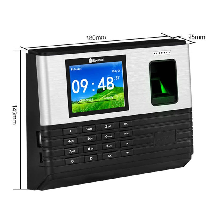 Realand AL355+ Fingerprint Time Attendance with 2.8 inch Color Screen & ID Card Function & WiFi & Access Control Function
