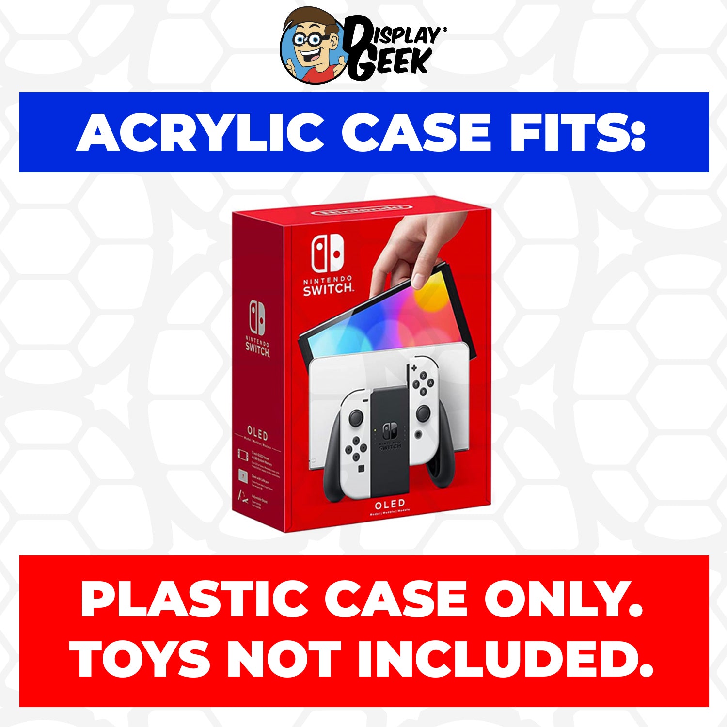 Acrylic Case for Nintendo Switch OLED Standard Video Game Console Box, 4mm thick, UV Resistant & Magnetic Slide Bottom