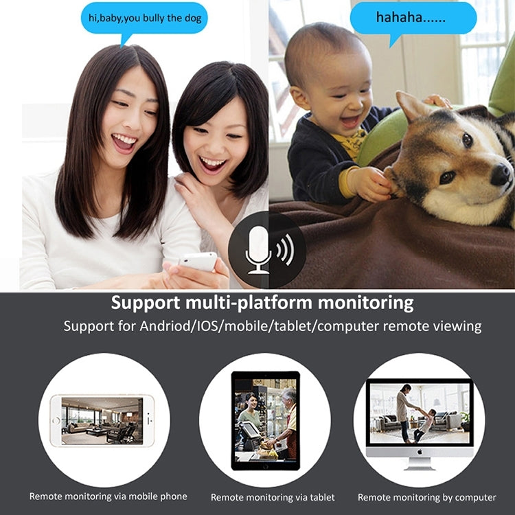 720P HD 1.0 MP Wireless IP Camera, Support Infrared Night Vision / Motion Detection / APP Control, US Plug