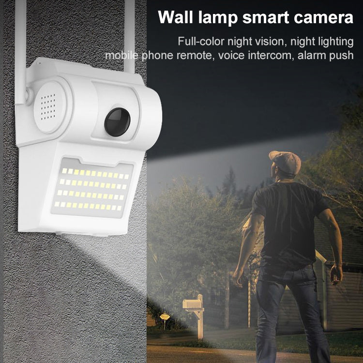 DP14 2.0 Million Pixels 1080P HD Wall Lamp Smart Camera, Support Full-color Night Vision / Motion Detection / Voice Intercom / TF Card, US Plug