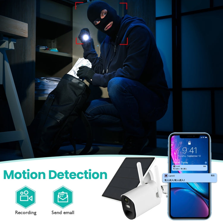 T20 1080P Full HD 4G (US Version) Solar Powered Camera, Support PIR Human Body Infrared Sensor, Night Vision, Two Way Audio, TF Card